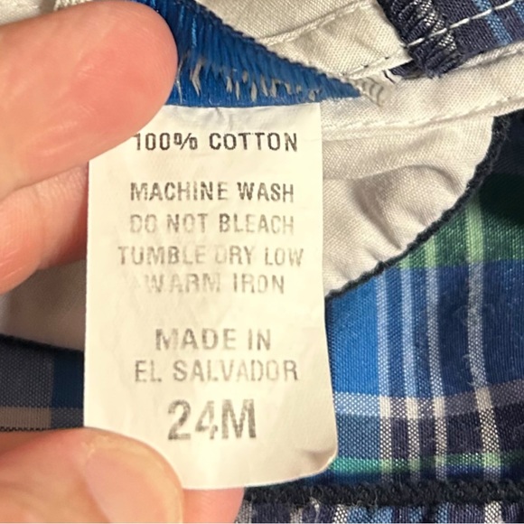 The Bubble Bee plaid Peter Pan top size 24 Mo - Picture 4 of 7